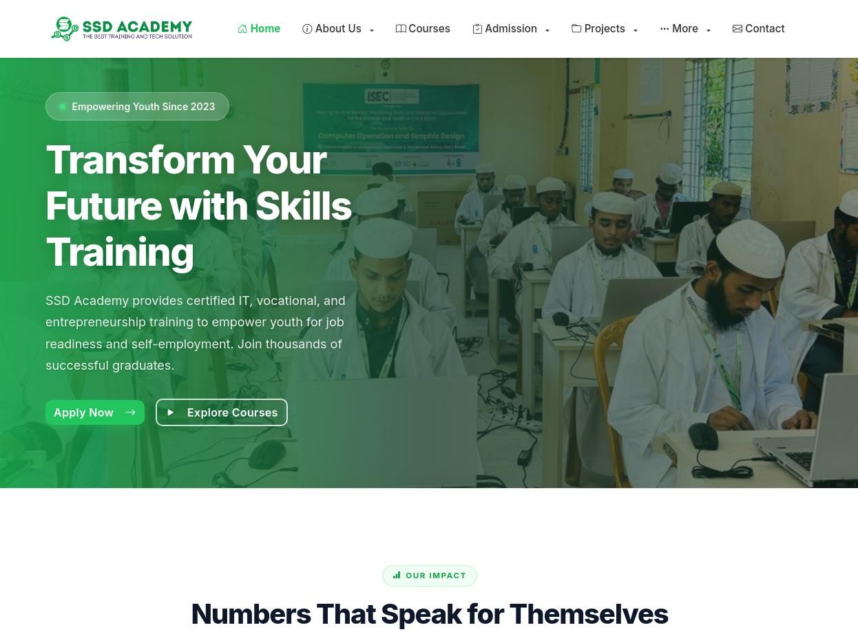 SSD Academy website